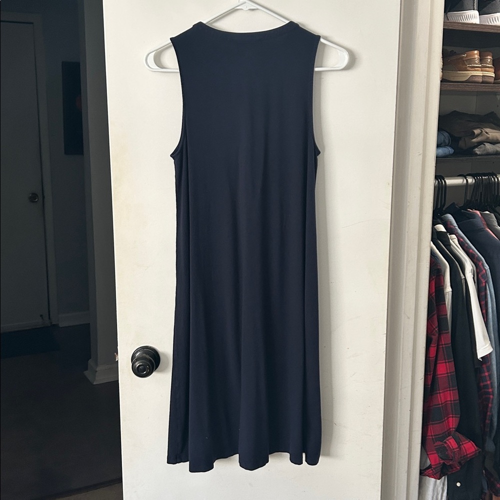 LOFT Navy Sleeveless Midi Dress - Picture 3 of 3